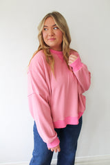 Oversized Striped Drop Shoulder Sweatshirt