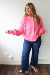 Textured Balloon Sleeve Cardigan 2 Colors!
