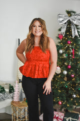 Arielle Jacquard Peplum Top