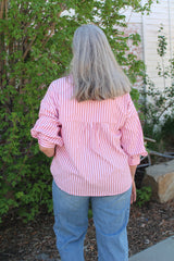 Striped Balloon Sleeve Shirt