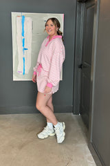 Striped Collared V Neck Pullover