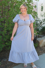Striped Tie Back Maxi Dress