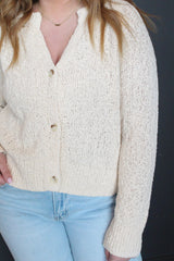 Textured V-Neck Cardigan