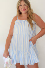 Striped Tiered Mini Dress