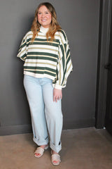 Striped Oversized Crewneck Top