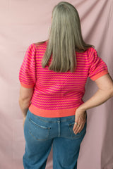 Colorblock Textured Striped Knit Top