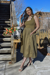 Wren Mixed Media Midi Dress