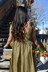 Wren Mixed Media Midi Dress