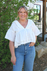 Eyelet Ruffled Blouse