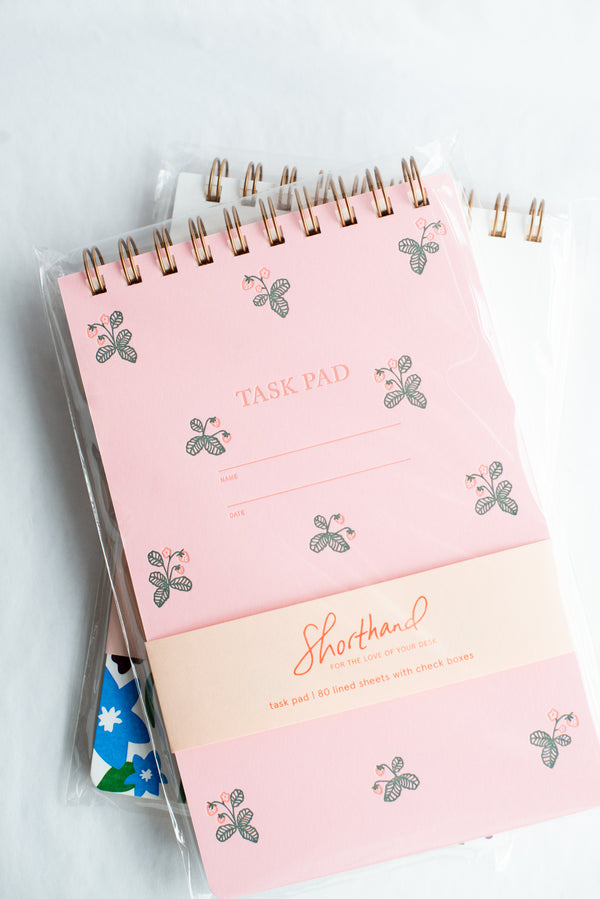 Task Pad Notebook - Strawberry Pattern