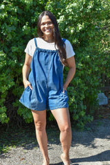 Sara Denim Overall Romper