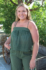 Striped Print Spaghetti Strap Top