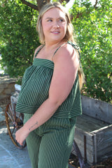 Striped Print Spaghetti Strap Top