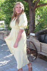 Gingham Puff Sleeve Dress