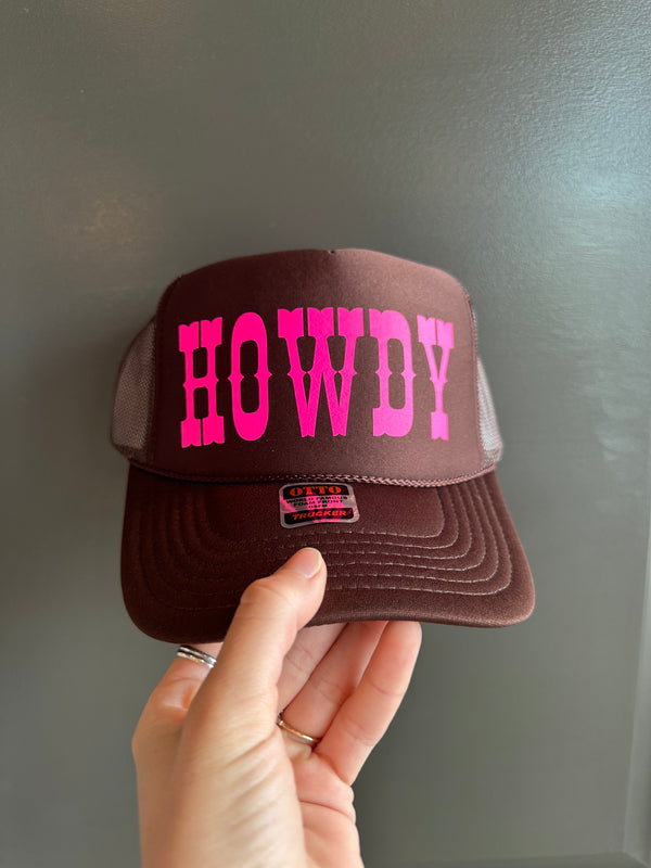 Howdy Brown Trucker Hat