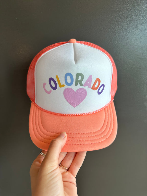 Colorful Colorado Trucker Hat Coral