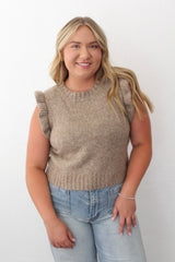 Ruffle Sleeve Sweater Top