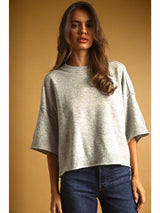 Short Sleeve Knit Crop Top