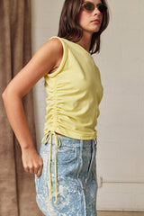 Side Ruched Tie Tank 2 Colors!
