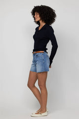 Oliver Logan Bedford High Rise Short Indigo Medium Bright
