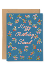 Blue Dahlia Birthday Card