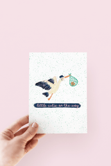 Little Cutie On the Way Stork Card