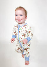 Saddle Up, Cowboy Toile - LS Convertible Zip PJs