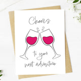 Cheers To Your Next Adventure Wine Glasses Card