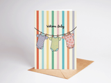 Welcome Baby Onesies Rainbow Card