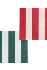 Red and Pink Green and Mint Striped Cocktail Napkin Set