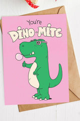 You're Dino-Mite Dinosaur Valentine's Day Card