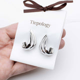Sculptural Silver Hoop Earrings