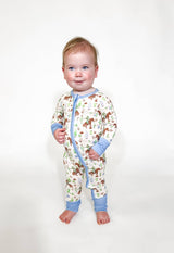 Saddle Up, Cowboy Toile - LS Convertible Zip PJs