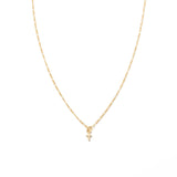 24K Gold Dainty Cross Pendant Necklace
