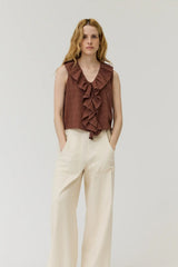 Ruffle Sleeveless Top