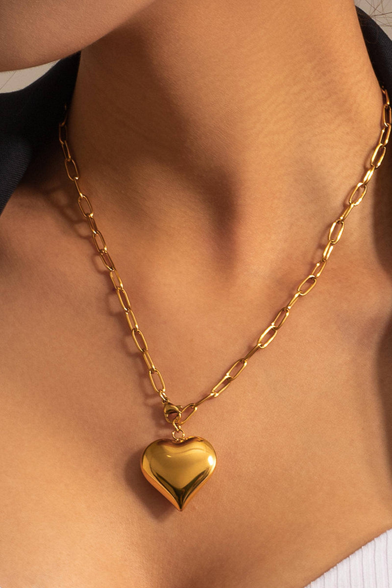 Paris Large Heart Chain Necklace