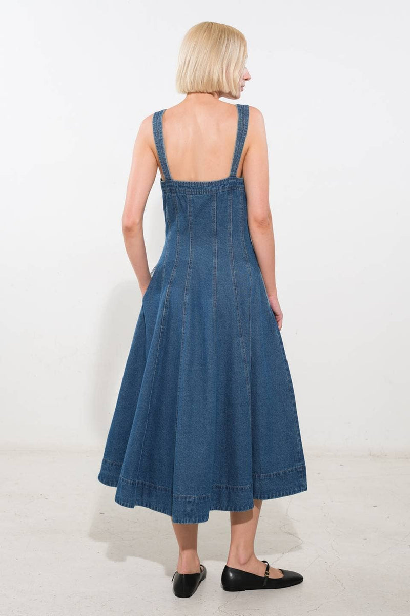 Brynn Washed Denim Midi Dress