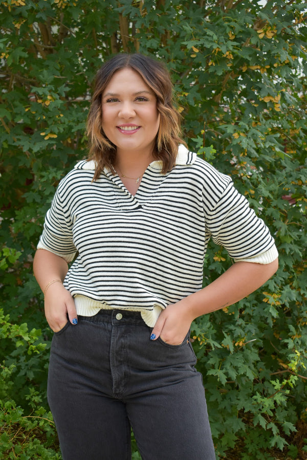Rowan Stripe Collar Top