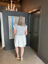 Marine Blue Stripe Mini Dress