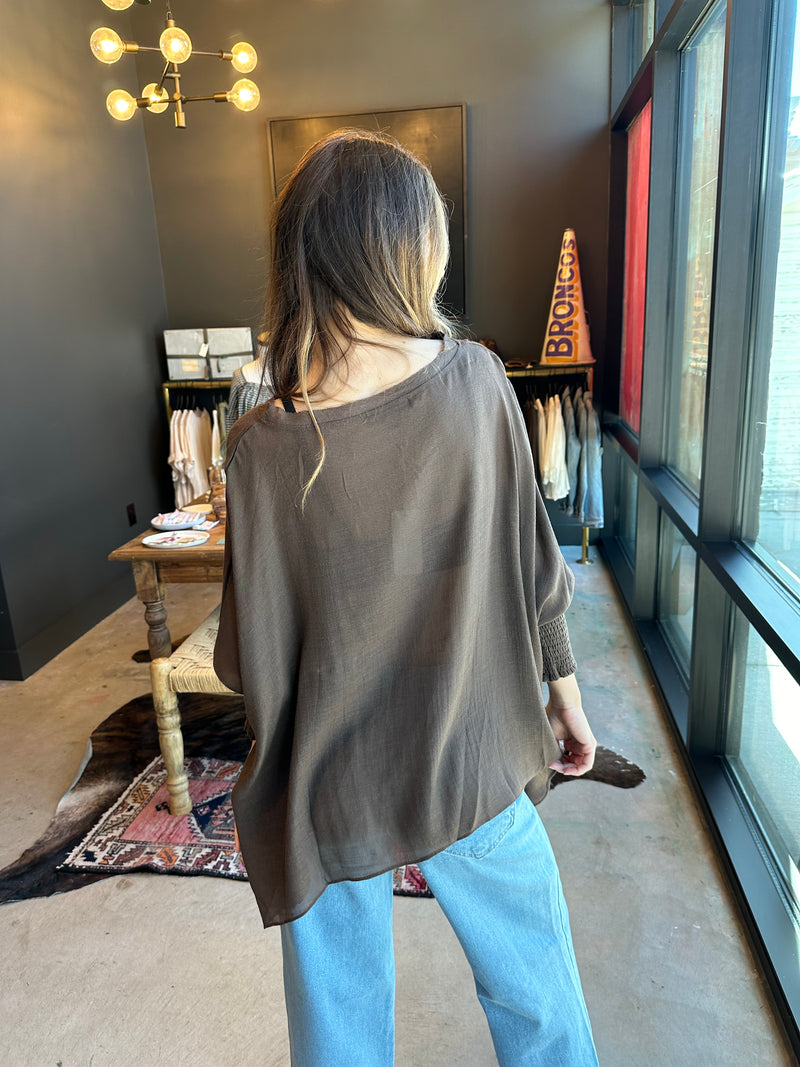 Smocked Sleeve Blouse