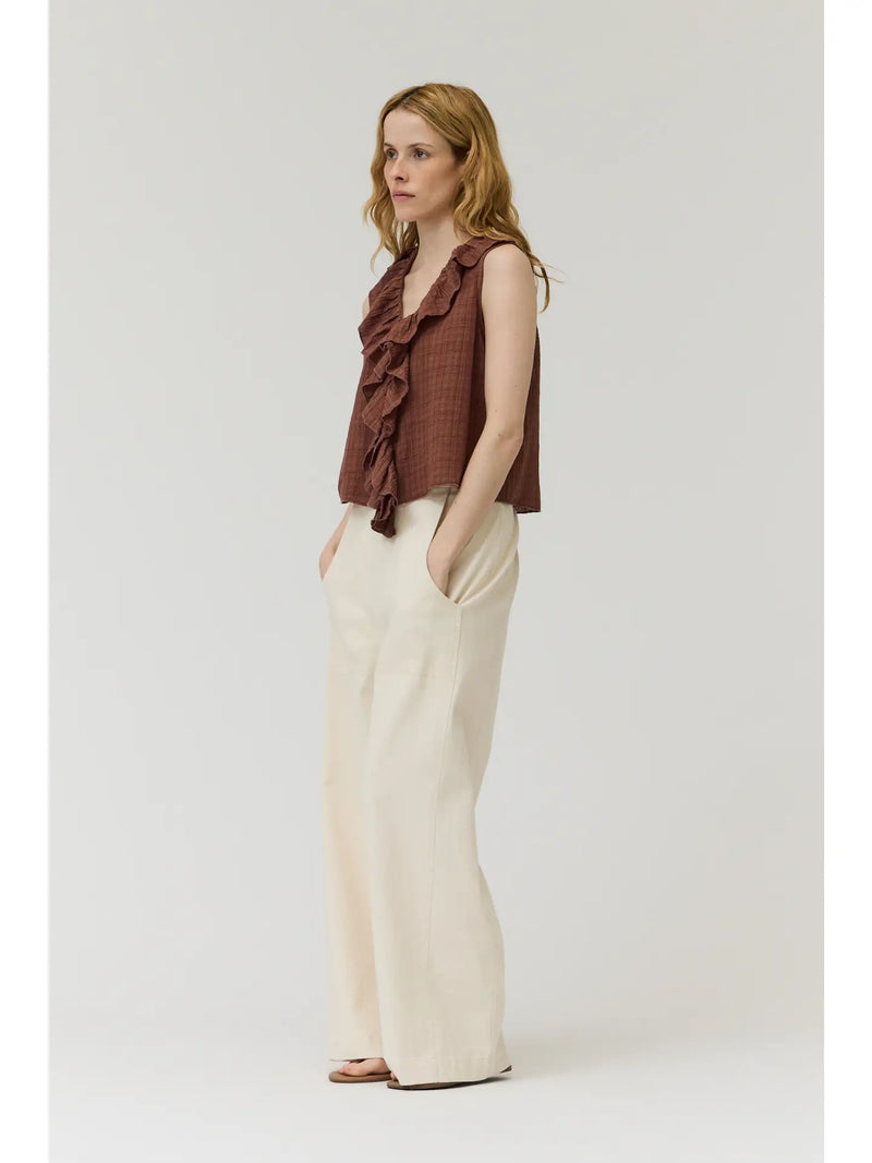 Ruffle Sleeveless Top