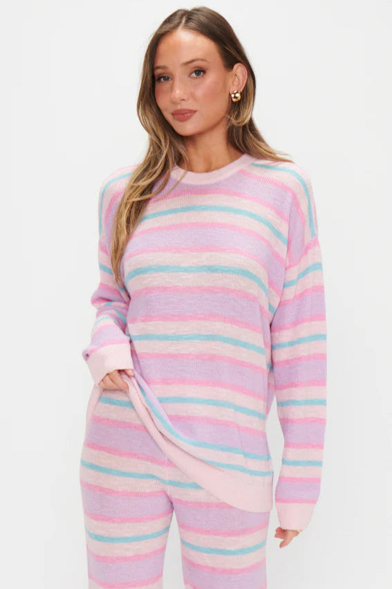 Show Me Your Mumu Feel Good Sweater Cotton Candy Stripe