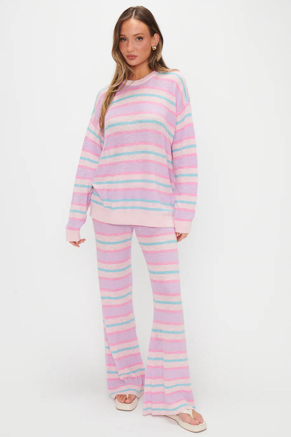 Show Me Your Mumu Feel Good Sweater Cotton Candy Stripe