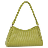 Braided Handle Woven Shoulder Bag
