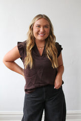 Satin Ruffle Top 2 Colors!