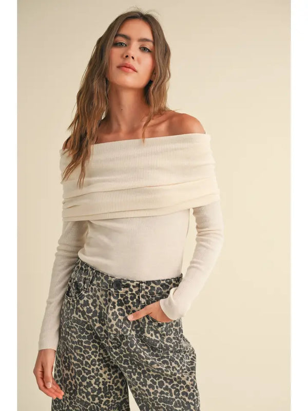 Off Shoulder Sweater Top