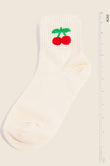 Cherry Embroidered Socks