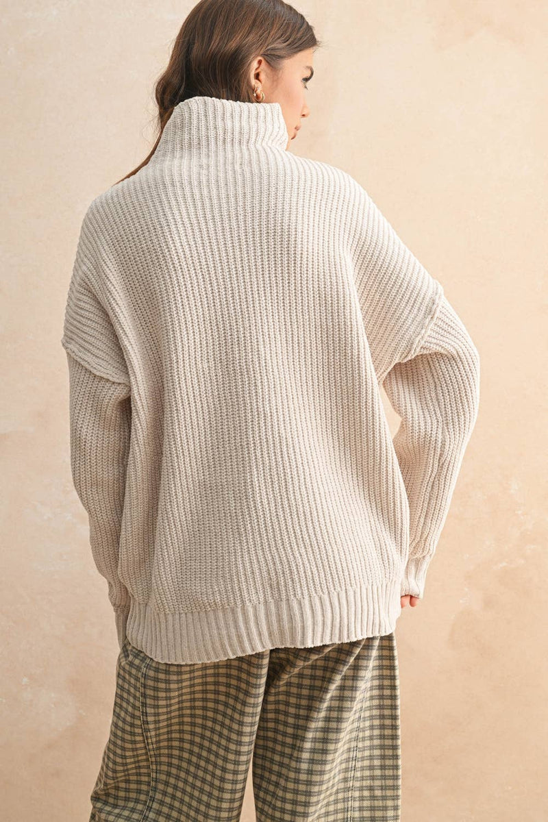 Chenille High Neck Sweater