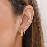 18K Gold Round Brilliant Huggies