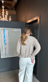 Lace Trim Ruffle Hem Cardigan